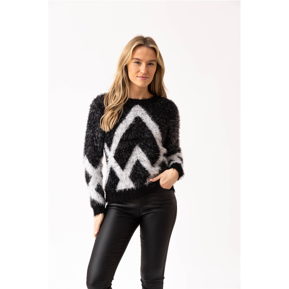 Cardigan à motif graphique et boutons