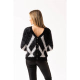 Cardigan à motif graphique et boutons