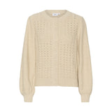 Cardigan ajouré & manches bouffantes