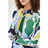 Cardigan avec fermoir et imprimé floral - Taille : SMALL - Couleur : Multi/Vert