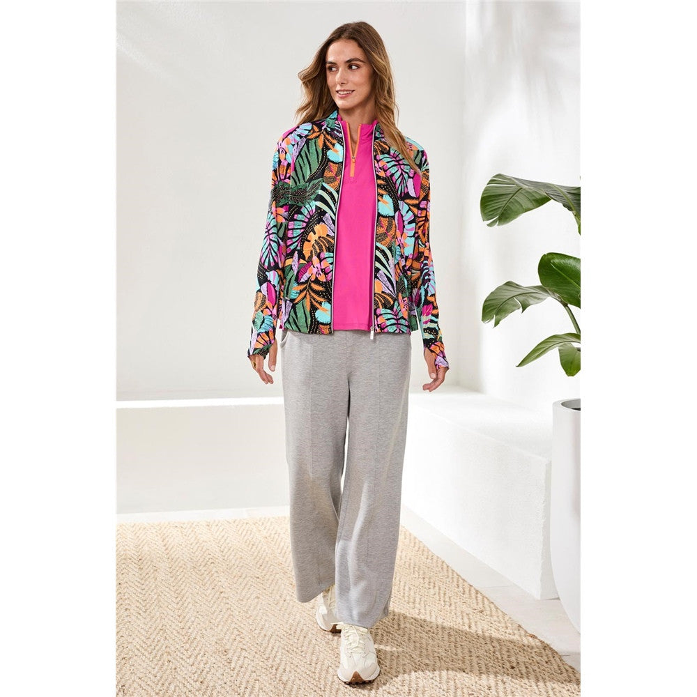 Cardigan avec fermoir et imprimé floral