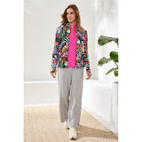 Cardigan avec fermoir et imprimé floral