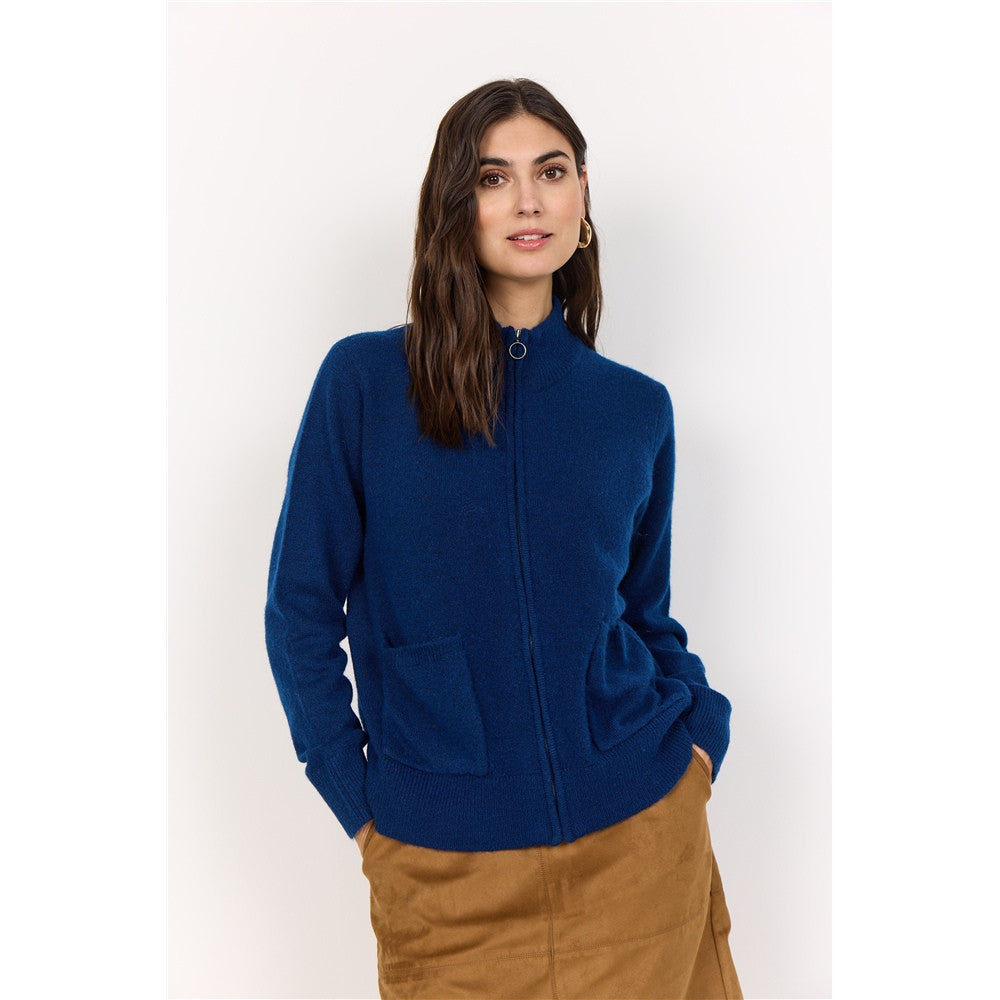 Cardigan avec fermoir & poches - Taille : SMALL - Couleur : Bleu Nuit