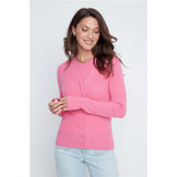 Cardigan côtelé boutonné - Taille : MEDIUM - Couleur : Rose