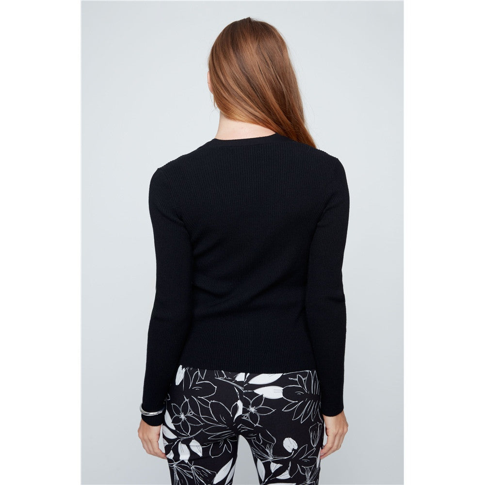 Cardigan côtelé boutonné