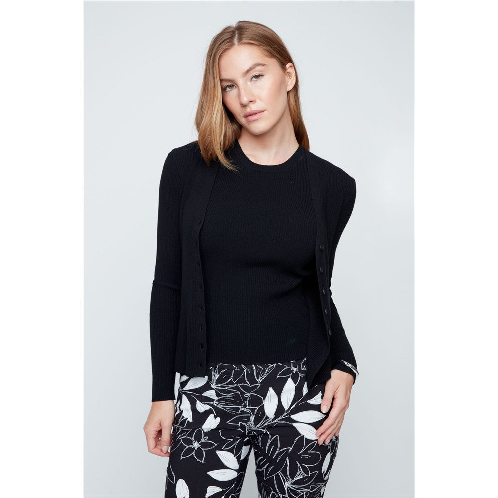 Cardigan côtelé boutonné