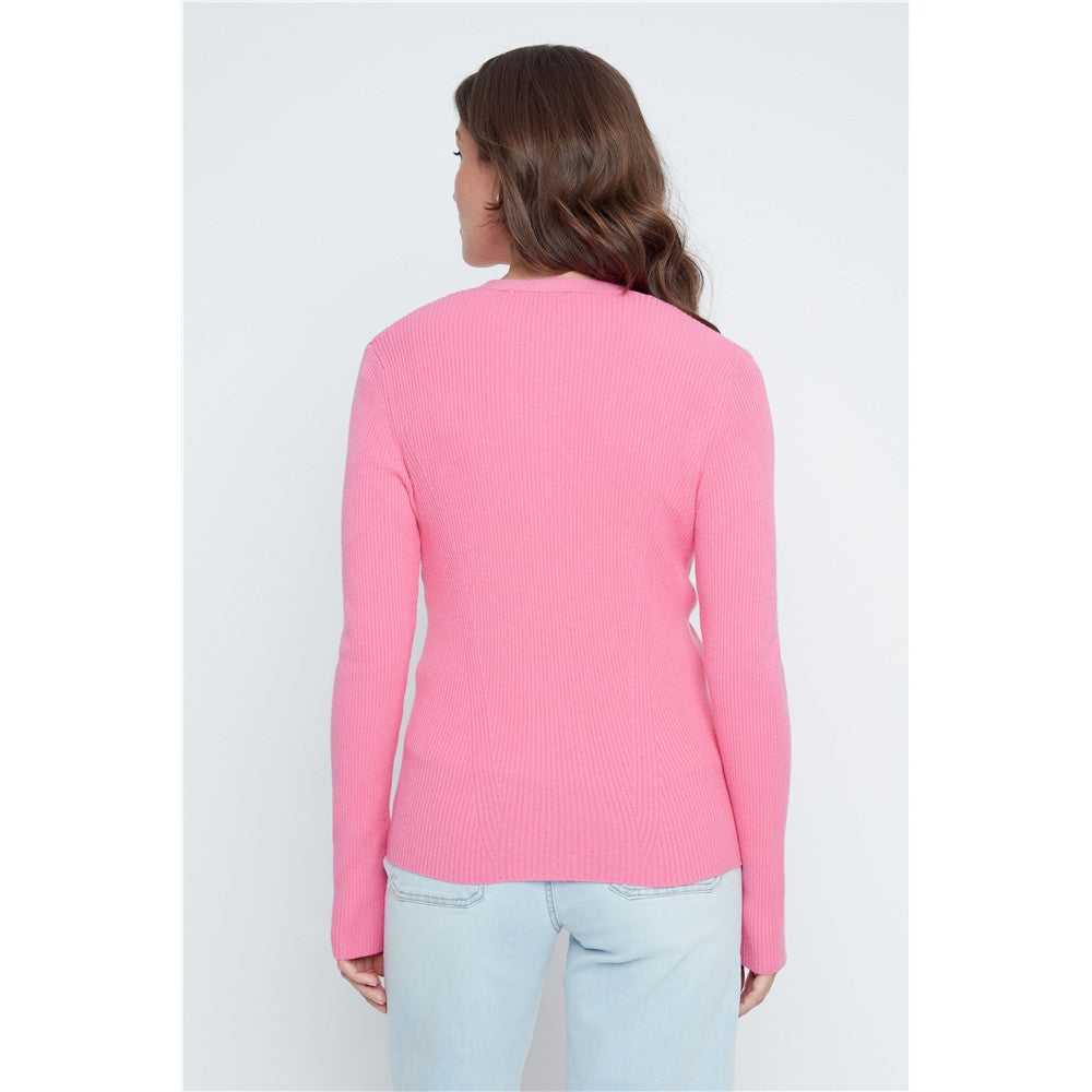 Cardigan côtelé boutonné