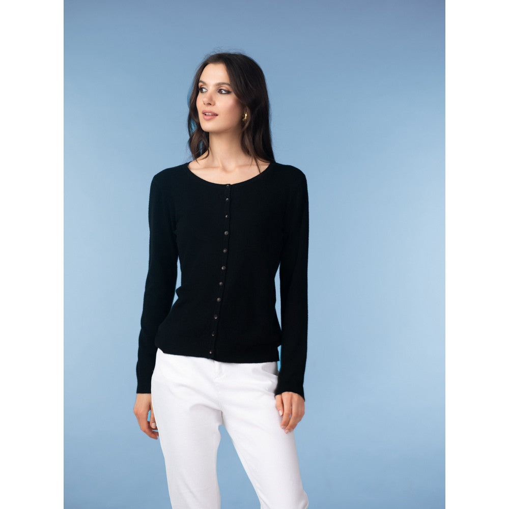 Cardigan en maille et boutons - Taille : XSMALL - Couleur : Noir