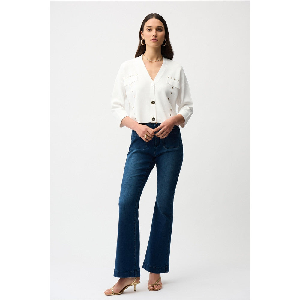 Cardigan en mélange de viscose avec boutons dorés