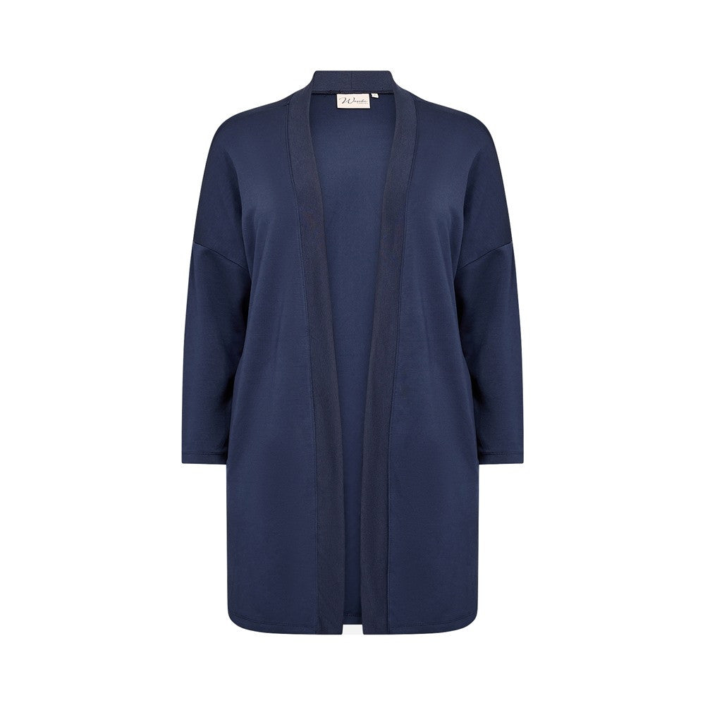 Cardigan mi-long - Taille : 3X - Couleur : Bleu Iris