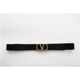Ceinture élastique avec boucle dorée - Taille : LARGE - Couleur : Noir/Or