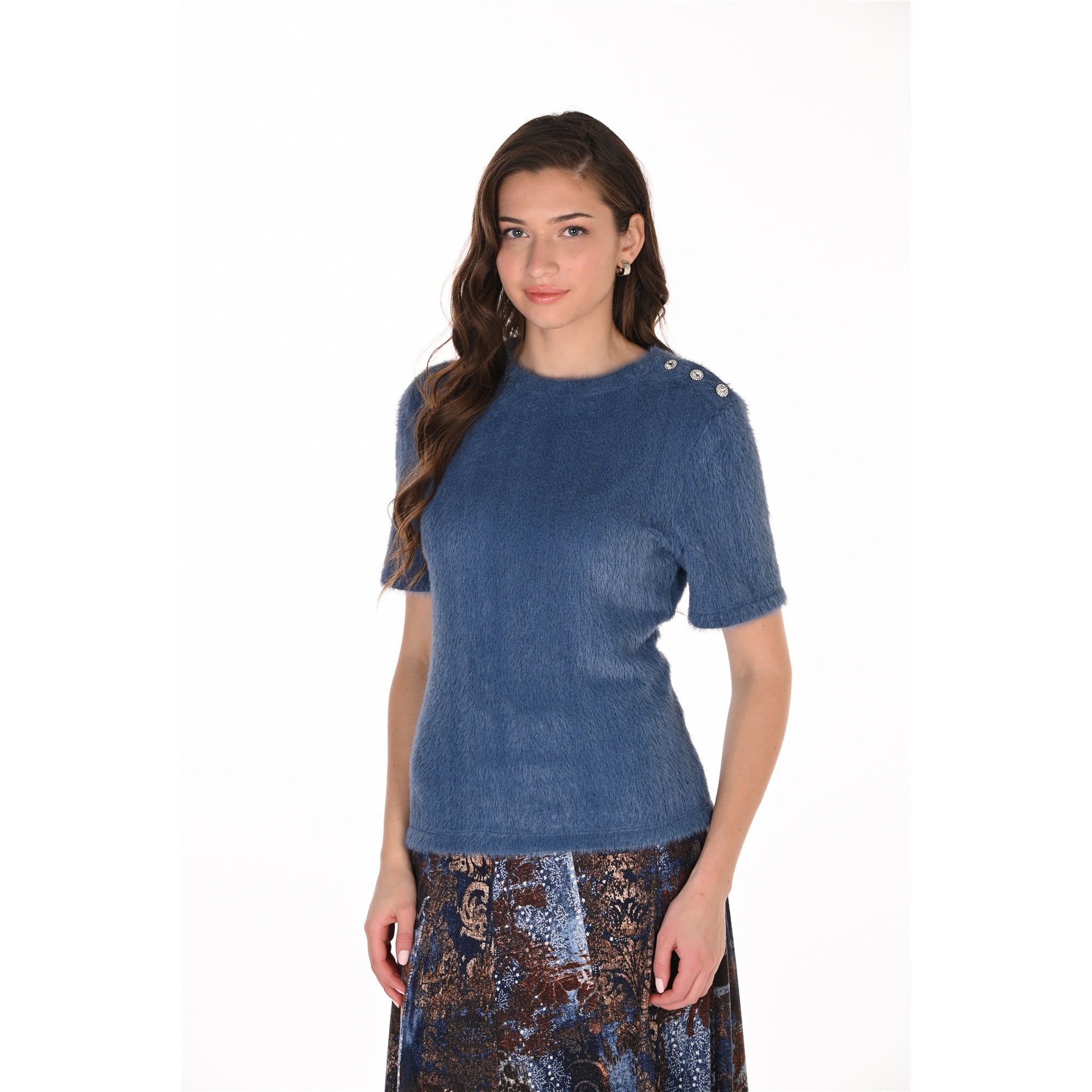 Céleste | Chandail tissu pelucheux - Taille : 6 - Couleur : Bleu