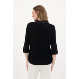 Chandail Polo col et poignets avec strass