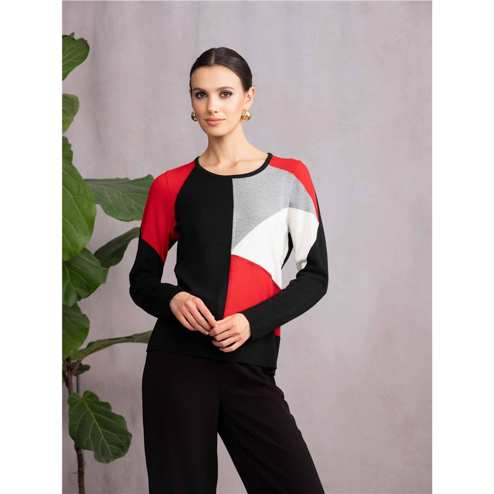 Chandail à blocs de couleurs - Taille : XXLARGE - Couleur : Noir/Rouge