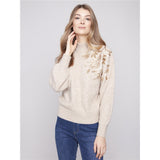 Chandail à motif feuillage - Taille : XSMALL - Couleur : Avoine