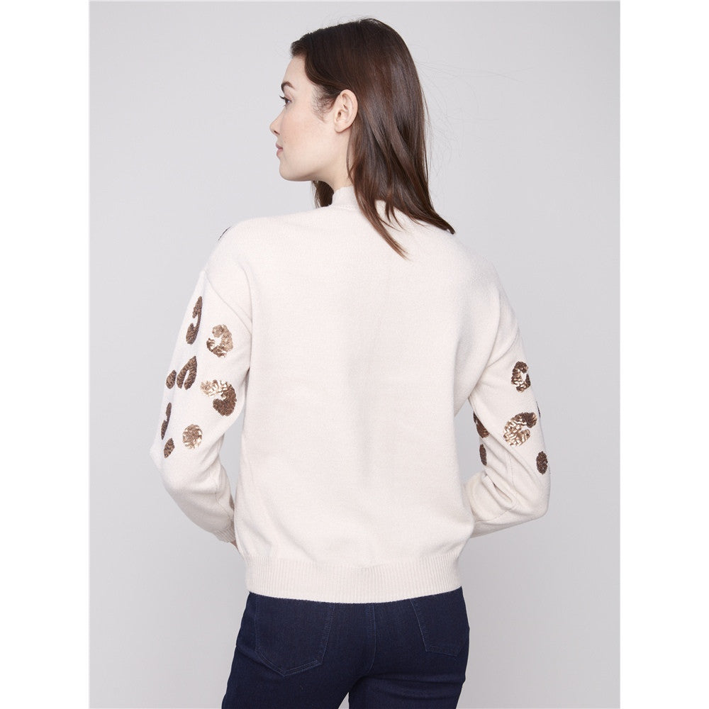 Chandail à motif léopard pailleté