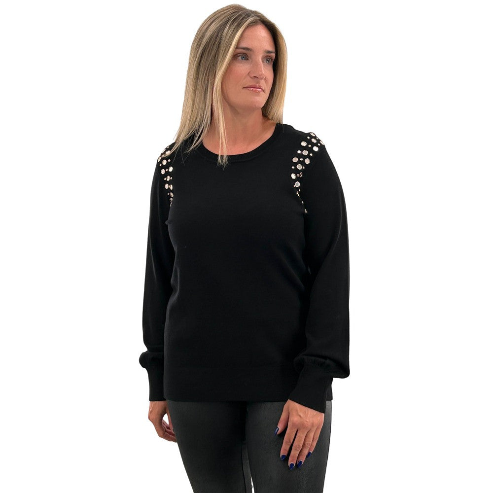 Chandail avec cercles miroitans - Taille : SMALL - Couleur : Noir