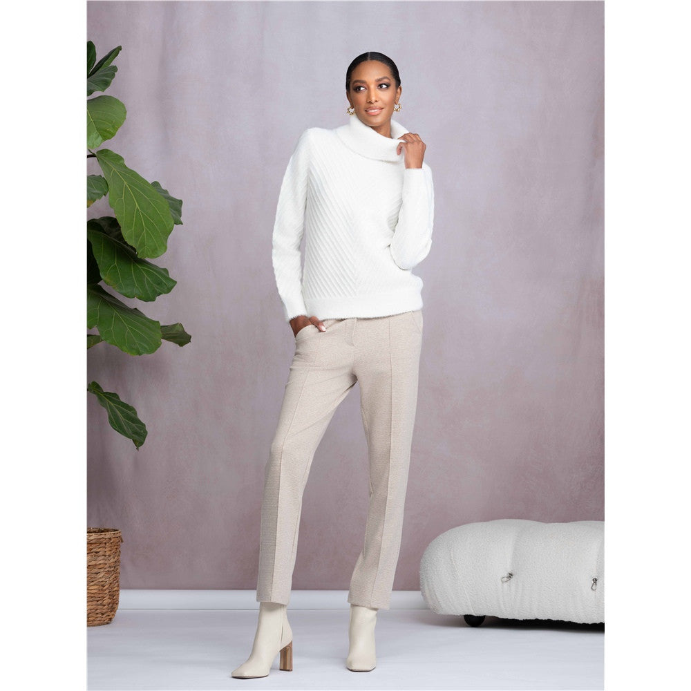 Chandail col cheminée en tricot - Taille : XLARGE - Couleur : Blanc cassé
