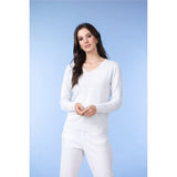 Chandail col en V - Taille : MEDIUM - Couleur : Blanc