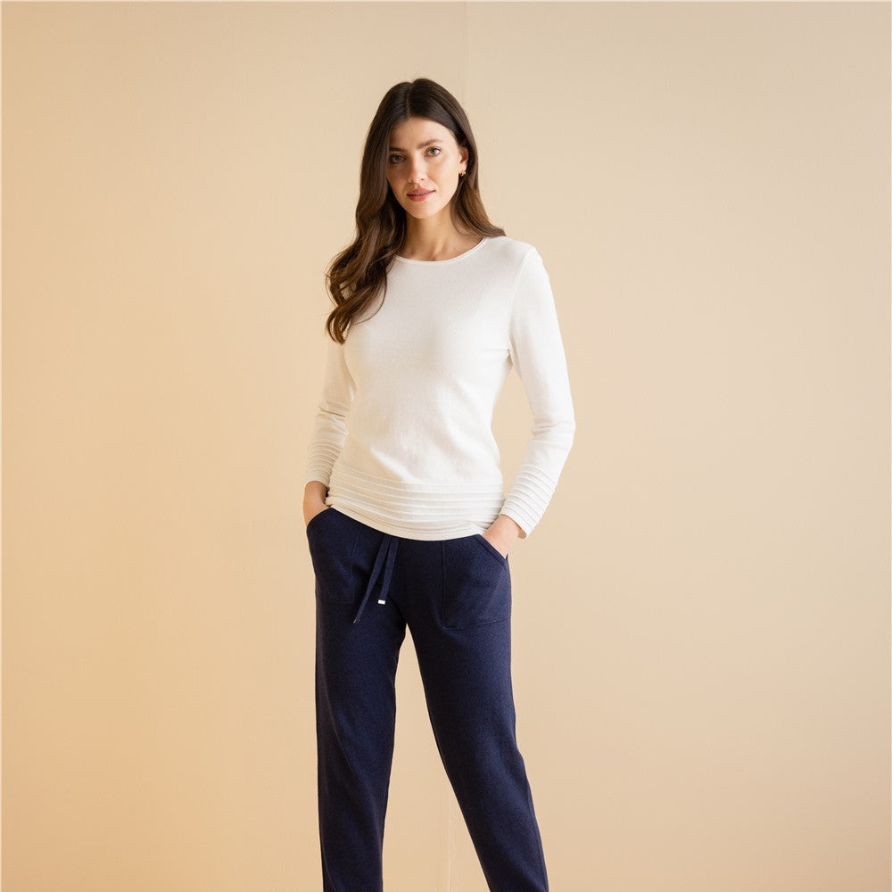 Chandail col rond - Taille : XLARGE - Couleur : Blanc