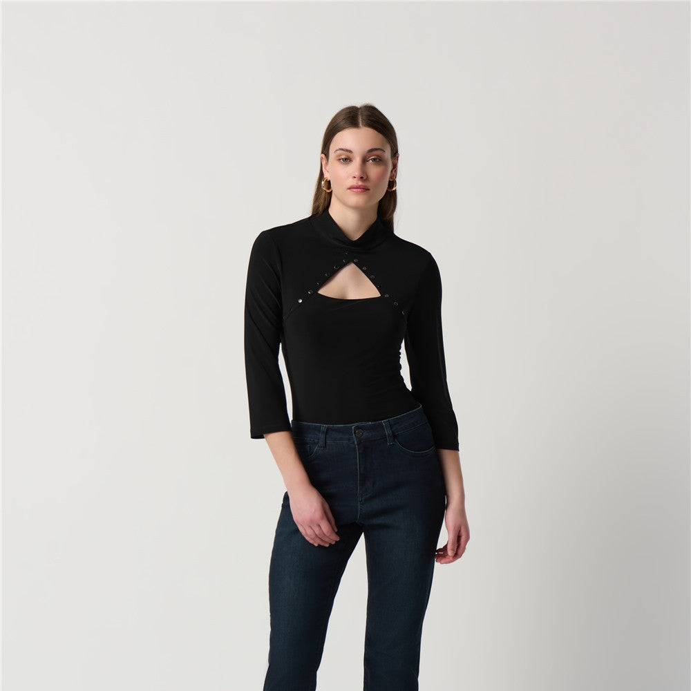Chandail col triangle - Taille : 6 - Couleur : Noir