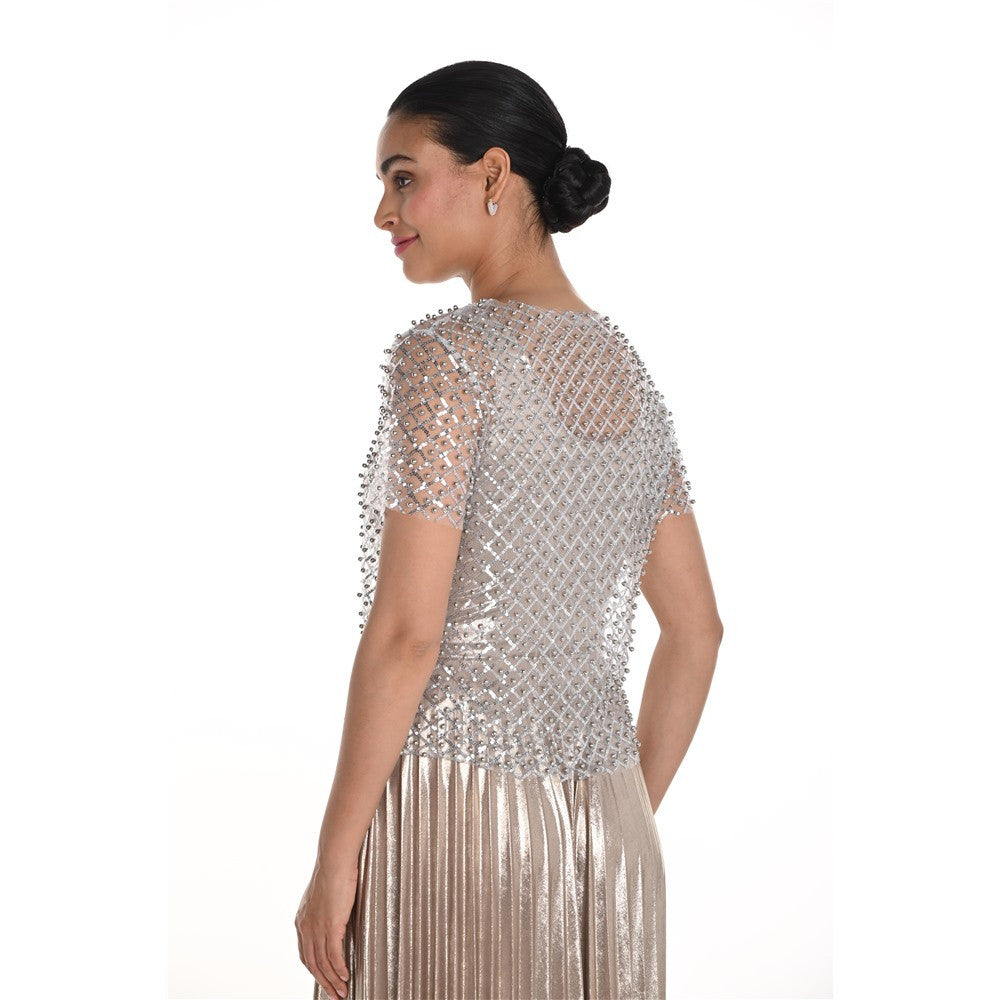 Chandail en maille et perles