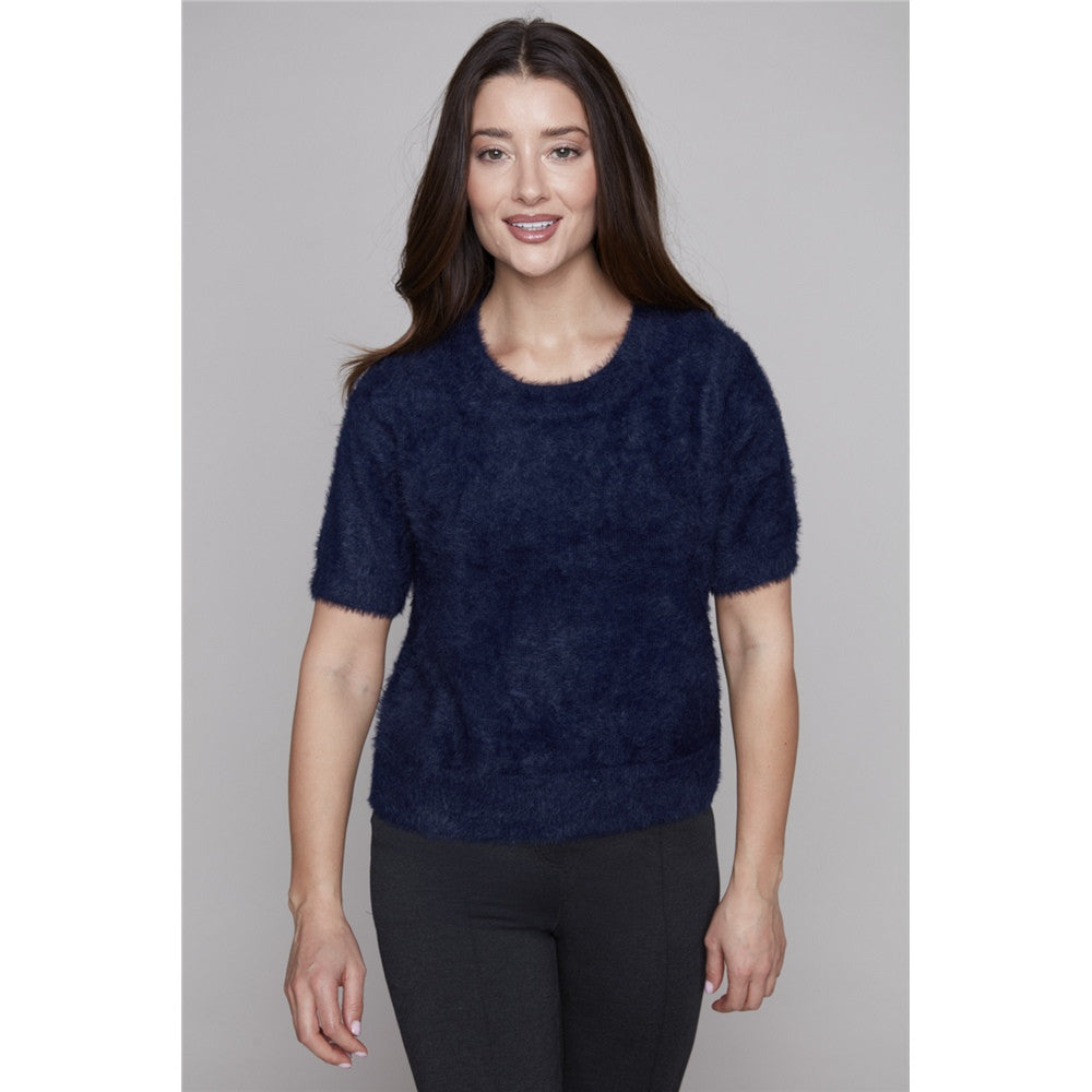 Chandail en tissu pelucheux - Taille : MEDIUM - Couleur : Marine