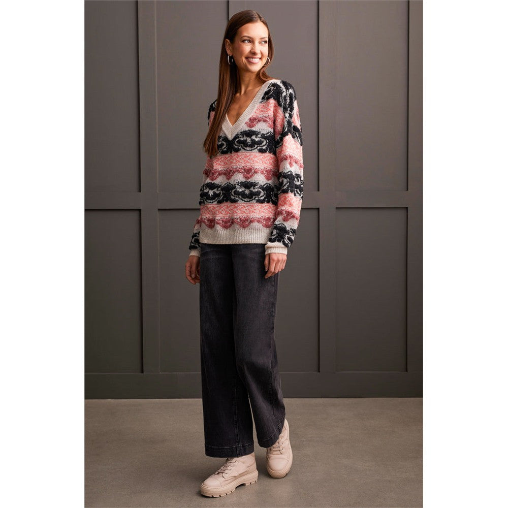 Chandail en tricot pelucheux