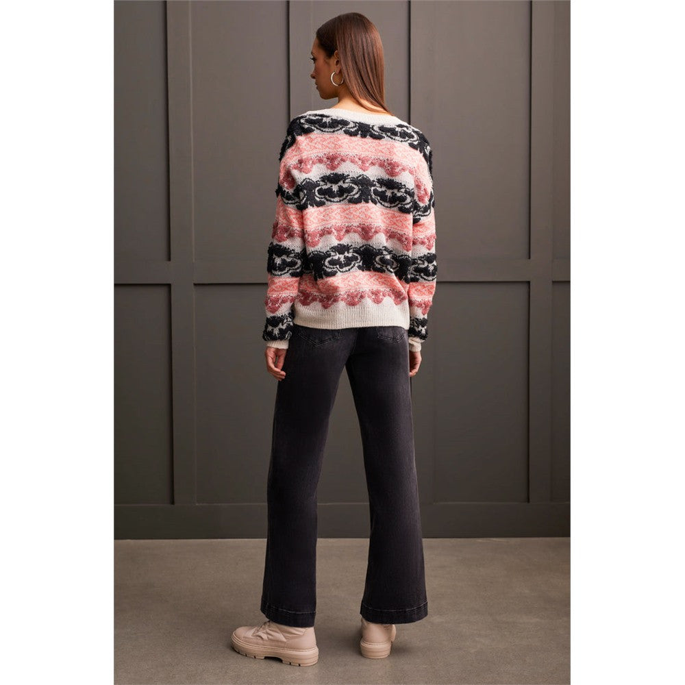 Chandail en tricot pelucheux