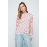 Chandail imprimé  " Bisous " - Taille : MEDIUM - Couleur : Rouge