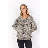 Chandail imprmé serpent - Taille : SMALL - Couleur : Beige/Gris