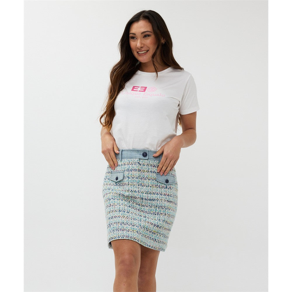 Chandail manches courtes « Unique Esqualo » - Taille : XLARGE - Couleur : Blanc cassé/Rose