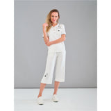 Chandail polo à motifs coeurs - Taille : LARGE - Couleur : Blanc cassé