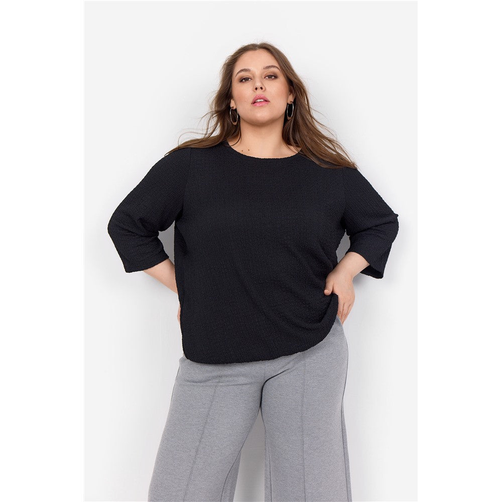 Chandail uni texturé - Taille : 3X - Couleur : Noir