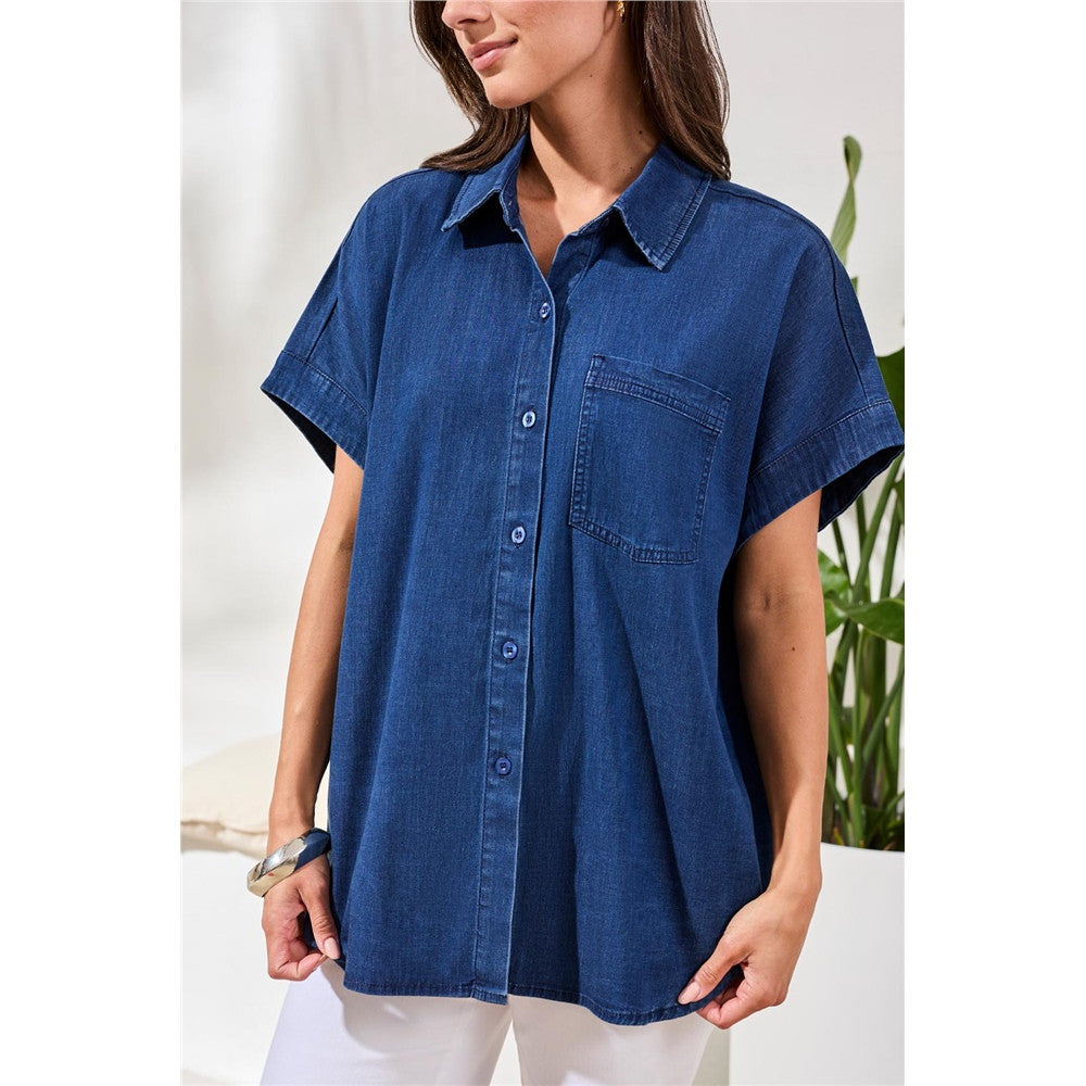 Chemise manches courtes en denim
