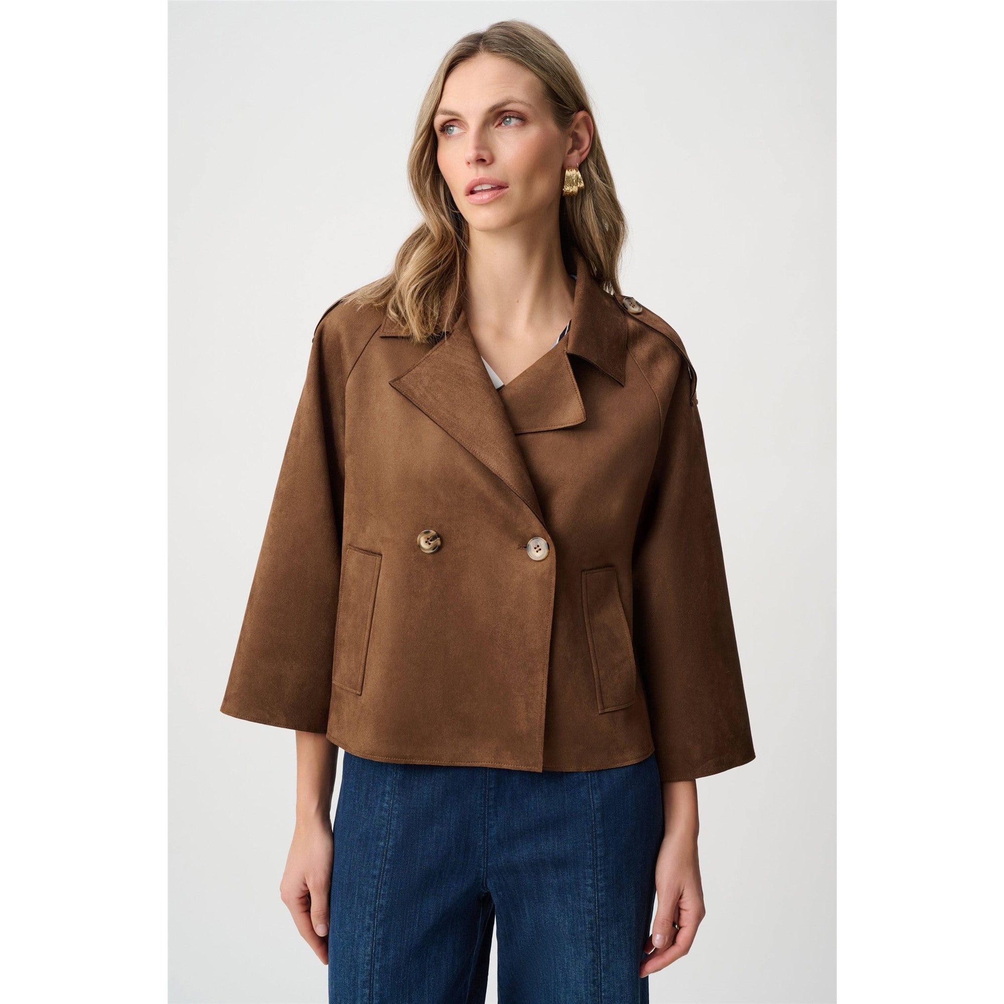 Chiara | Blouson effet suède - Taille : 6 - Couleur : Brun