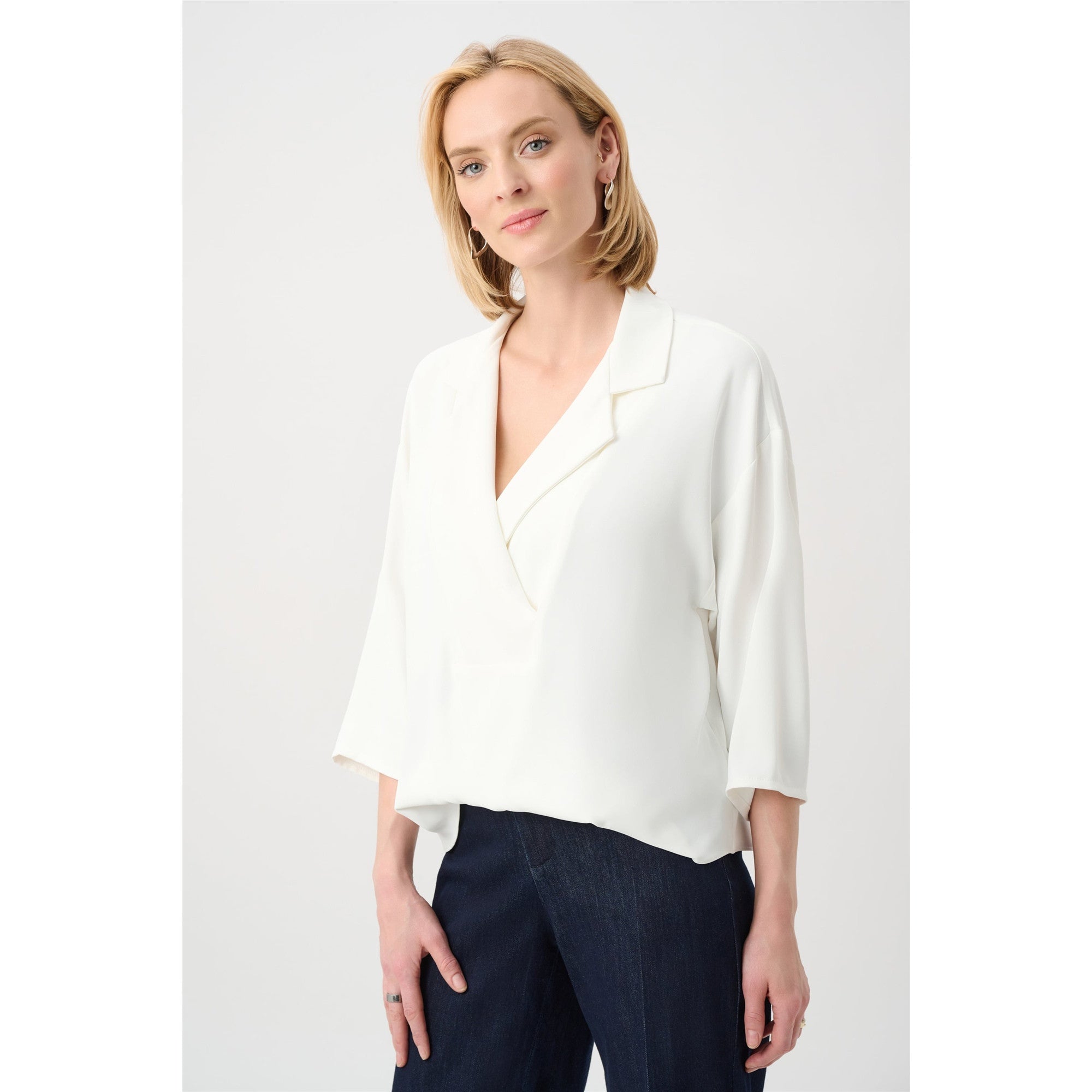 Cleo | Blouse avec col cranté - Taille : 6 - Couleur : Blanc cassé