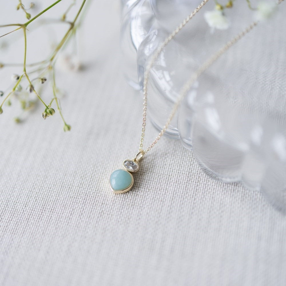 Collier Anastasia amazonite - Couleur : Or