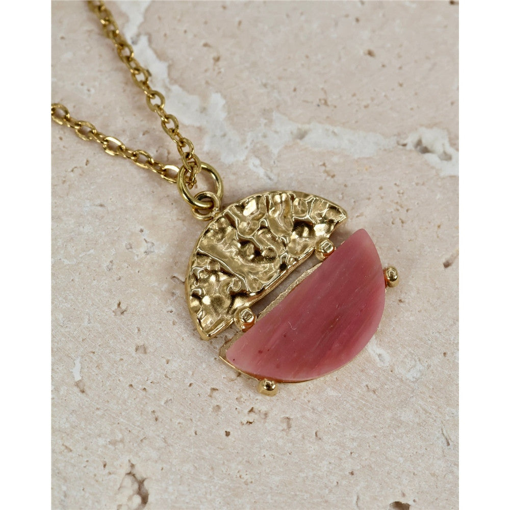Collier OPHELIA - Couleur : Rose Rhodochrosite