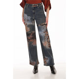Dakota | Pantalon en jean imprimé - Taille : XSMALL - Couleur : Bleu Denim