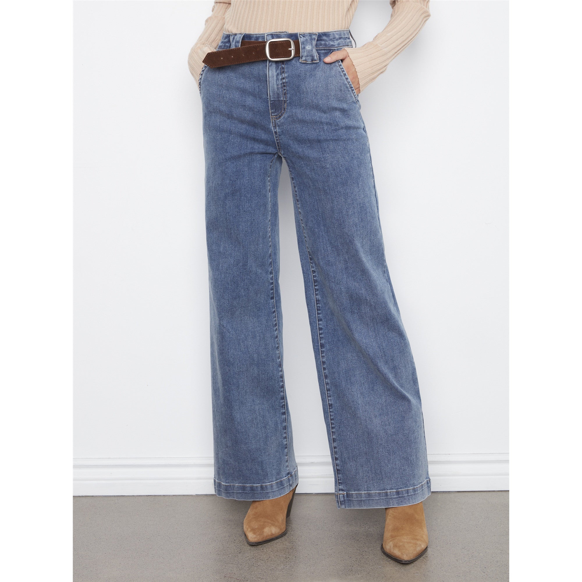 Dallas | Jean jambes très évasées - Taille : 4 - Couleur : Bleu Denim