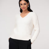 Aino | Pull tissu chenille col V