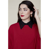 Faux col avec dentelle - Taille : XS/S - Couleur : Noir