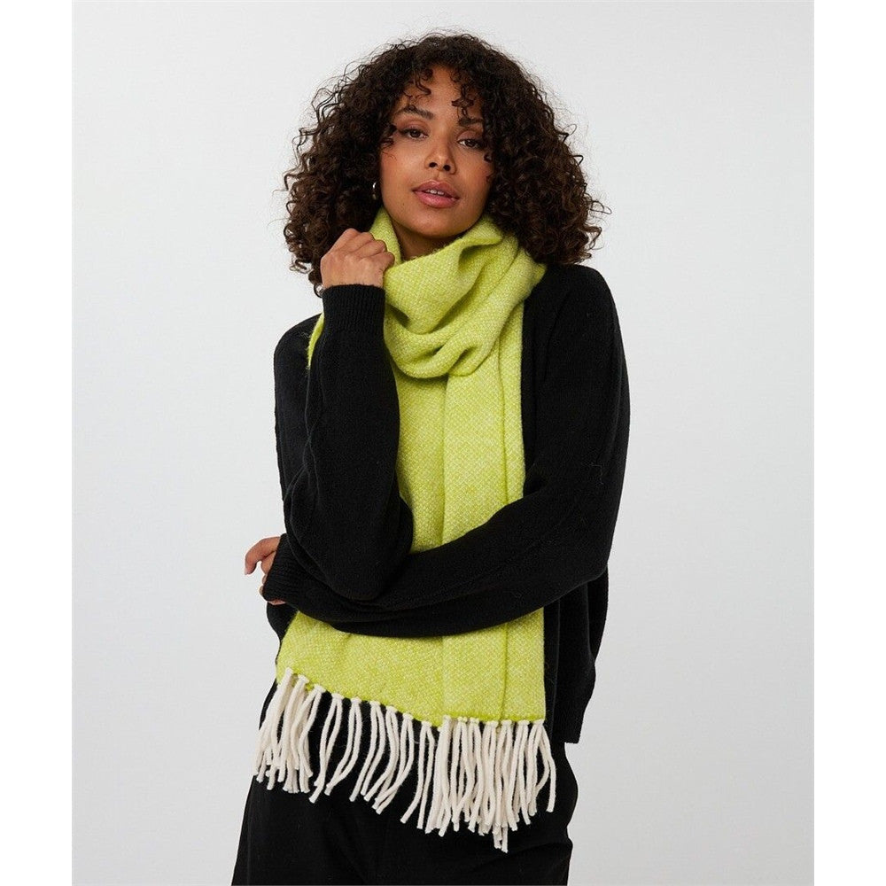 Foulard avec franges - Taille : ONE SIZE - Couleur : Lime