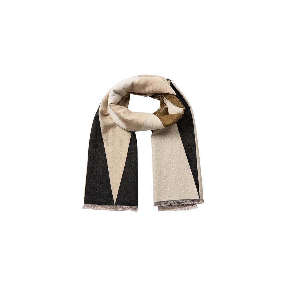 Foulard motif graphique - Taille : ONE SIZE - Couleur : Beige/Noir