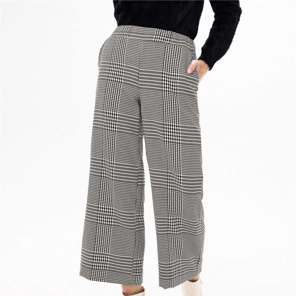 Gaucho pied de poule - Taille : 6 - Couleur : Noir