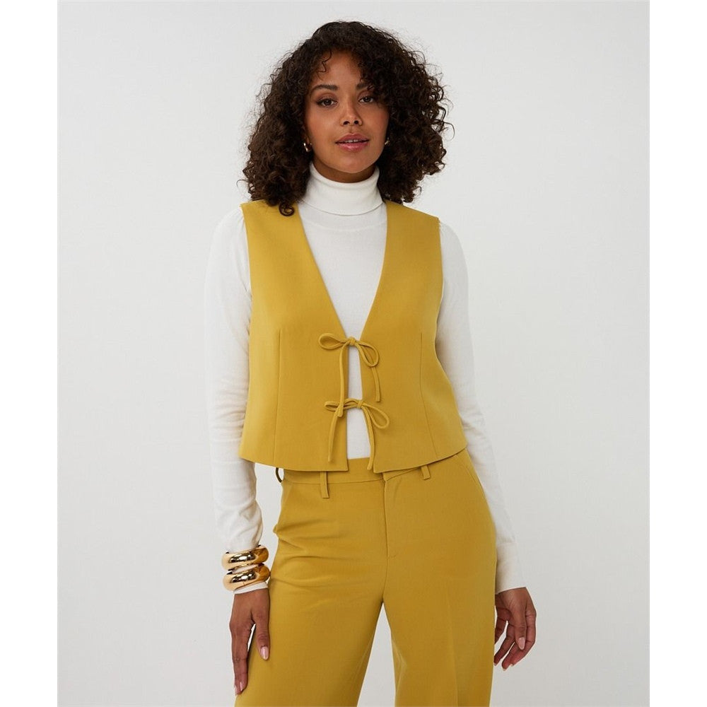 Gilet de tailleur - Taille : 8 - Couleur : Jaune Or