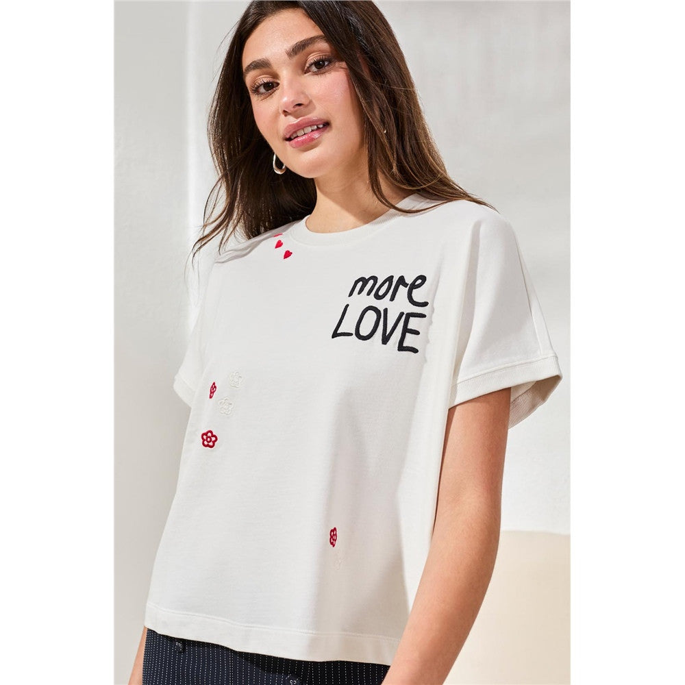 Haut " More Love " - Taille : XSMALL - Couleur : Blanc cassé