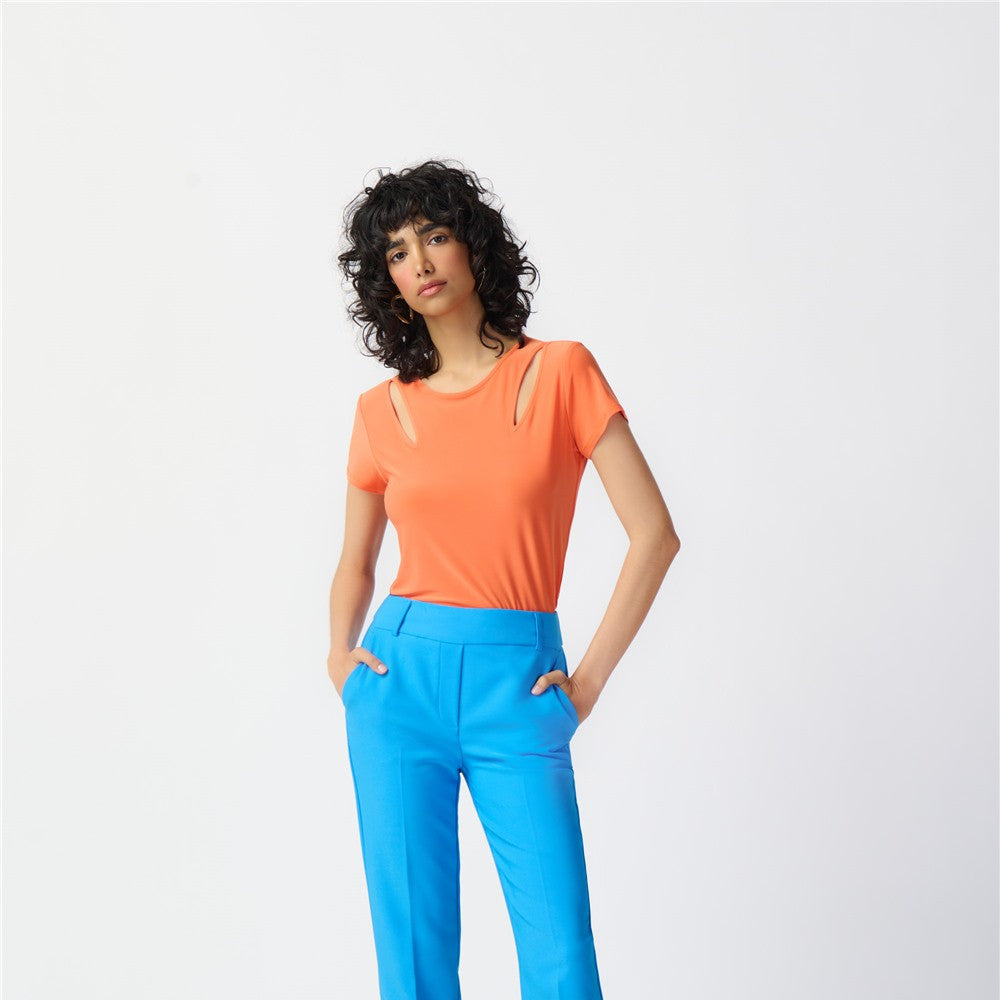 Haut à découpe en tricot - Taille : 12 - Couleur : Mandarine