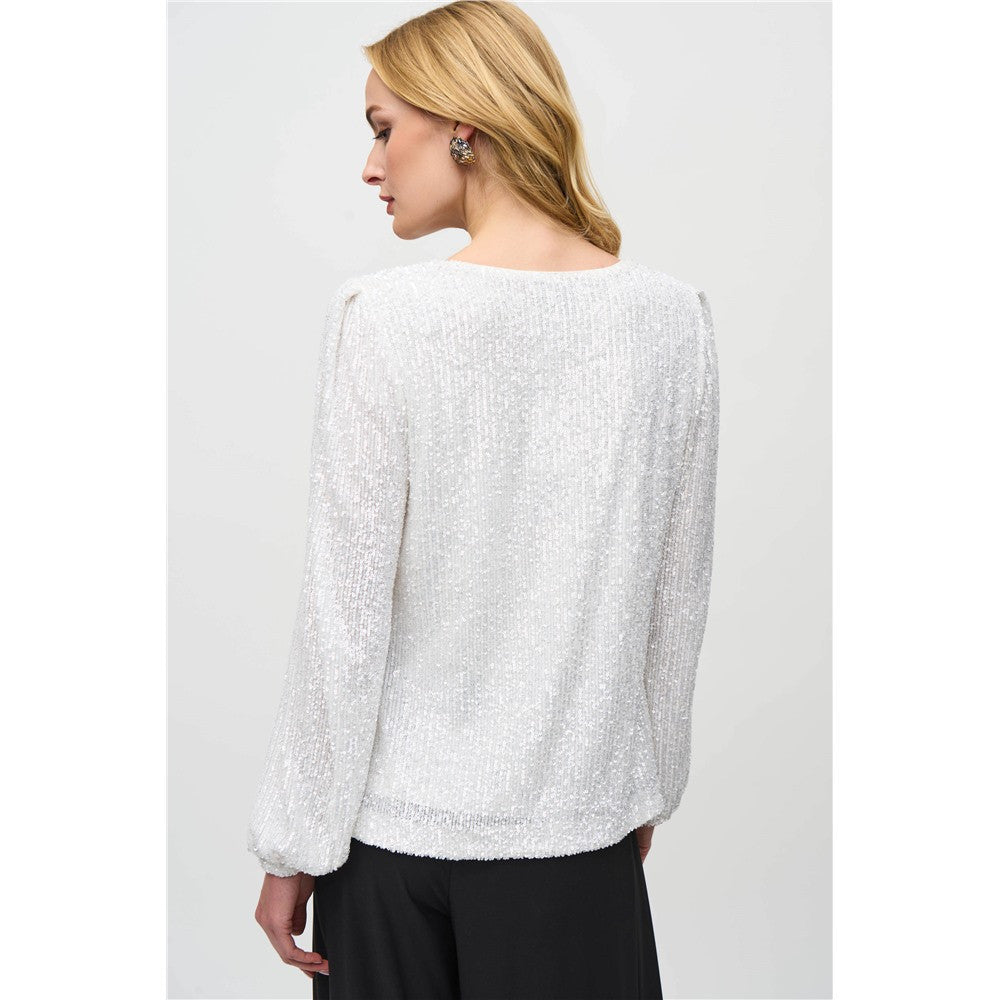 Haut à paillettes & encolure tombante